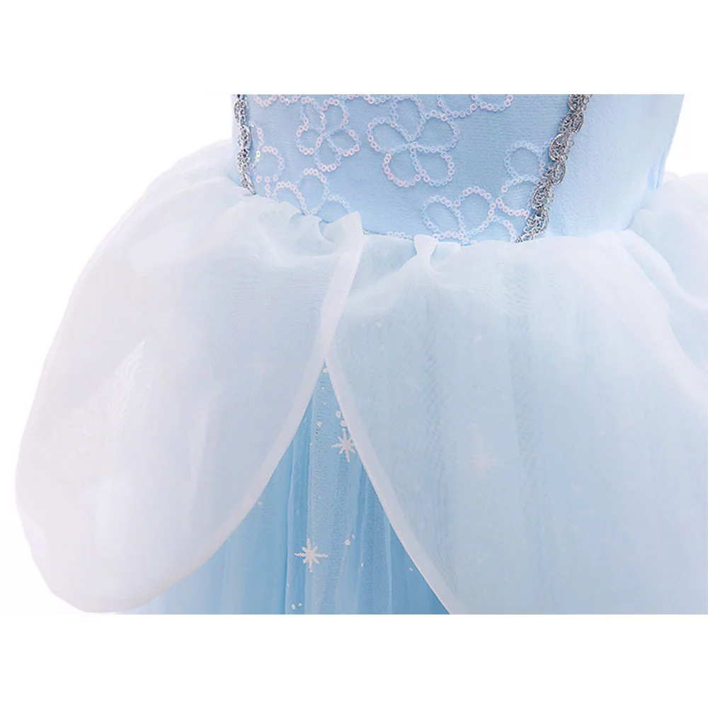 Girls Cinderella Costumes Halloween Princess Dress Up Fancy Birthday Party Ball Gown