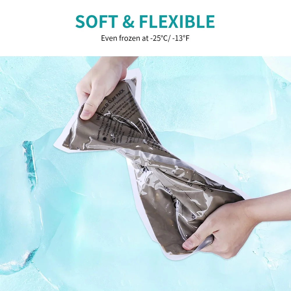 Clay Ice Pack,Cold and Warm Reusable Pack with Strap for Back Neck Shoulder Knee Ankles