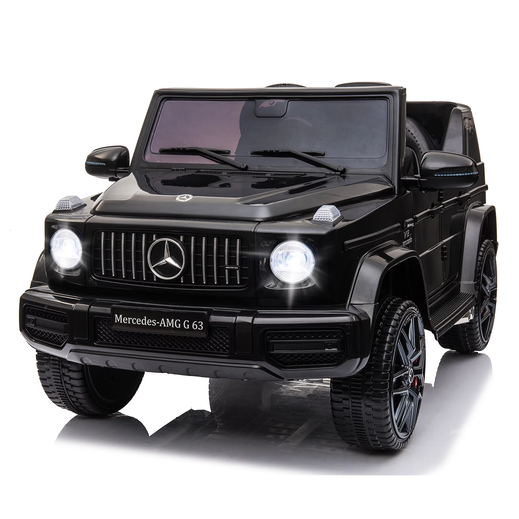 NBTiger 12V Kids Ride On Licensed Mercedes Benz G63 Car Toy, Battery Powered Vehicle with Spring Suspension, Remote, LED Lights, 3 Speeds, Seat Belt, Music&Horn, Gift for Kids 3-6 Yrs, Black