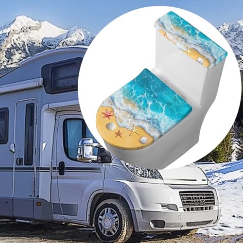 Christmas Bow Bell Toilet Tank Lid Cover and Toilet Seat Lid Cover 2 Pcs Set Toilets Covers with Elastic Cloth Fits Most Toilets Tanks & Lids