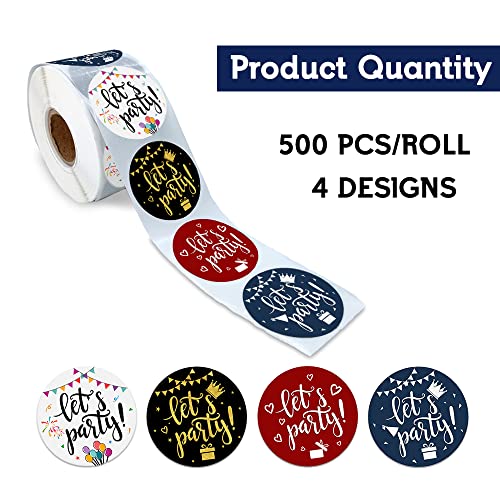 REWIDPARTY Merry Christmas Round Stickers Rolls Cute Santa Elk Gingerbread Man Snowman Stickers Christmas Party Favors Adhesive Stickers Winter Holiday Party Supplies for Kids Adults（500 Per Roll）