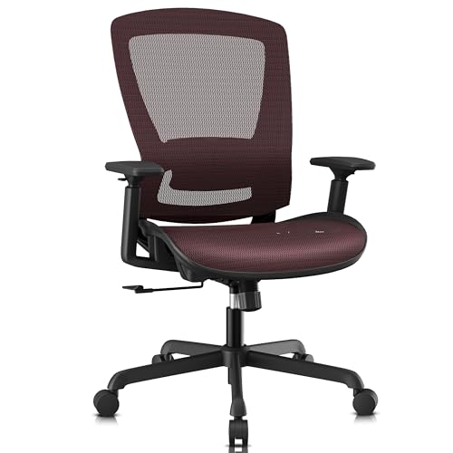 ELABEST Mesh Office Chair,Ergonomic Computer Desk Chair,Sturdy Task Chair- Adjustable Lumbar Support & Armrests,Tilt Function,Comfort Wide Seat,Swivel Home Office Chair (Black)