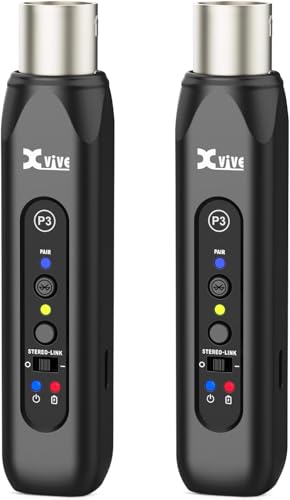 Xvive P3 Wireless XLR Bluetooth Receiver, Bluetooth Adapter for Speakers, Audio Mixer, PA Systems, DJ Systems,Rechargeable