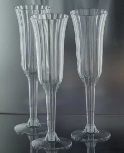 002-Event Celebration-WEDDING-PLASTIC WINE CHAMPAGNE FLUTES DISPOSABLE GLASSES