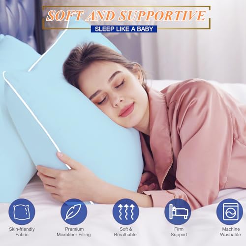 MZOIMZO Bed Pillows for Sleeping- King Size, Set of 2, Cooling Hotel Quality with Premium Soft Down Alternative Fill for Back, Stomach or Side Sleepers