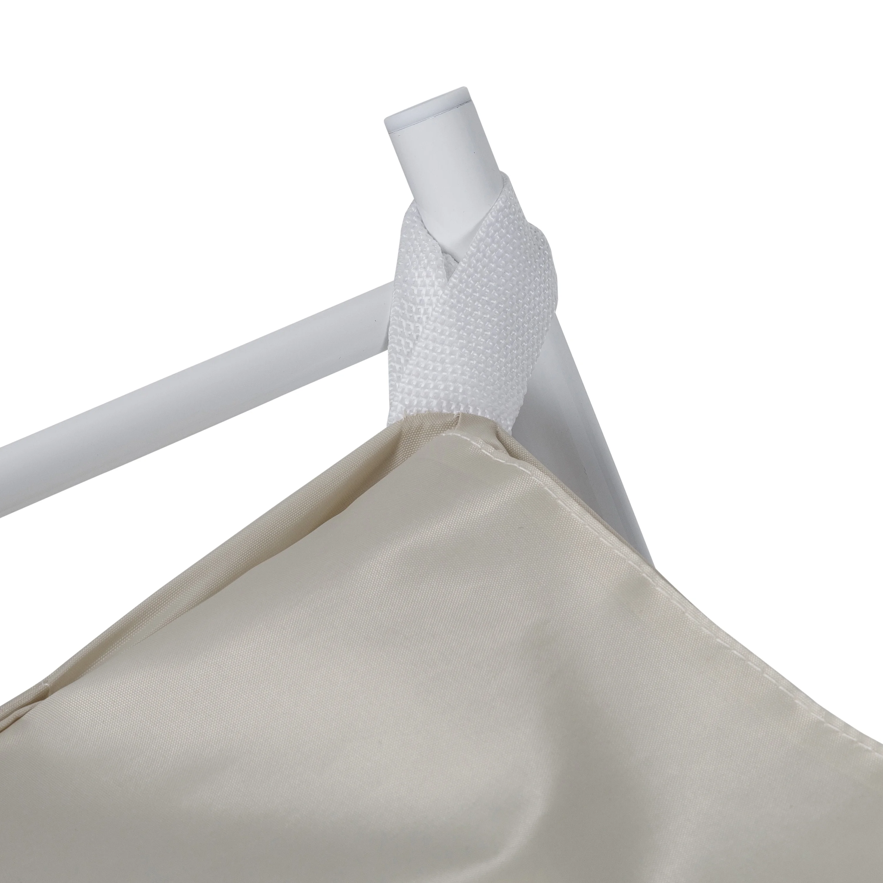 Honey-Can-Do Steel Folding No Bend Lifting Laundry Hamper with Removable Polycotton Bag, White/Natural