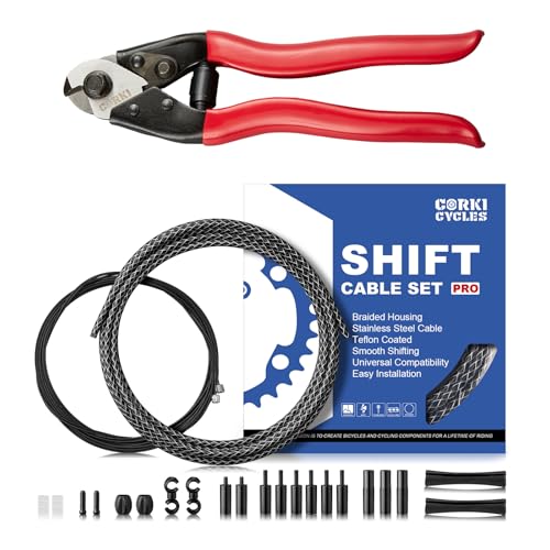 corki Universal Bike Shifter Cable Housing Set and Bicycle Cable Cutter Bundle