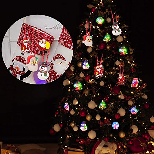 Atonofun Christmas Party Favors for Kids Light Up Xmas Gift Flash Rings Necklaces Bracelets 42 Pack LED Toys Glow in the Dark Party Supplies for Holiday Christmas Stocking Stuffers