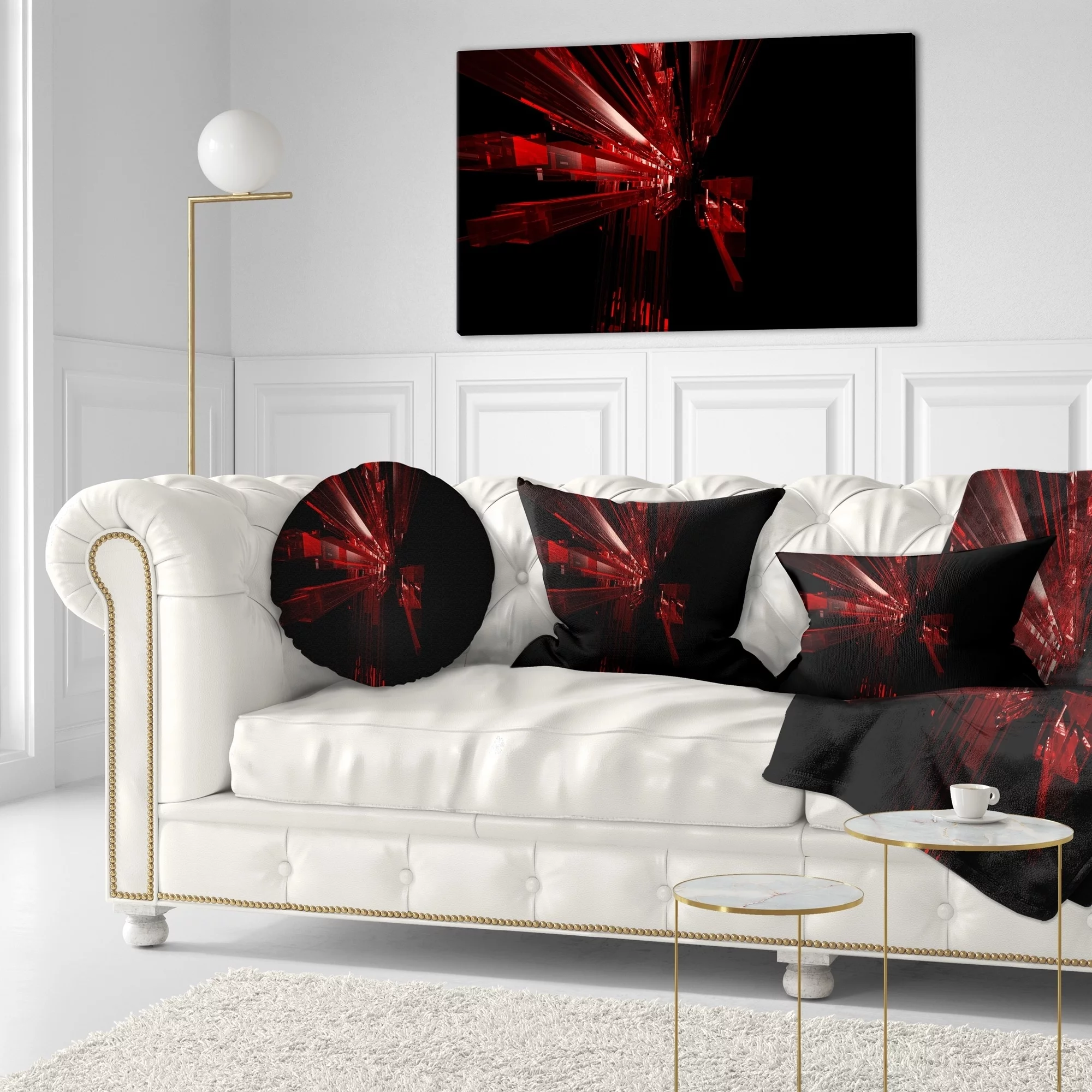 DESIGN ART Designart '3D Red Crystal Background' Abstract Throw Pillow 12 in. x 20 in. Medium