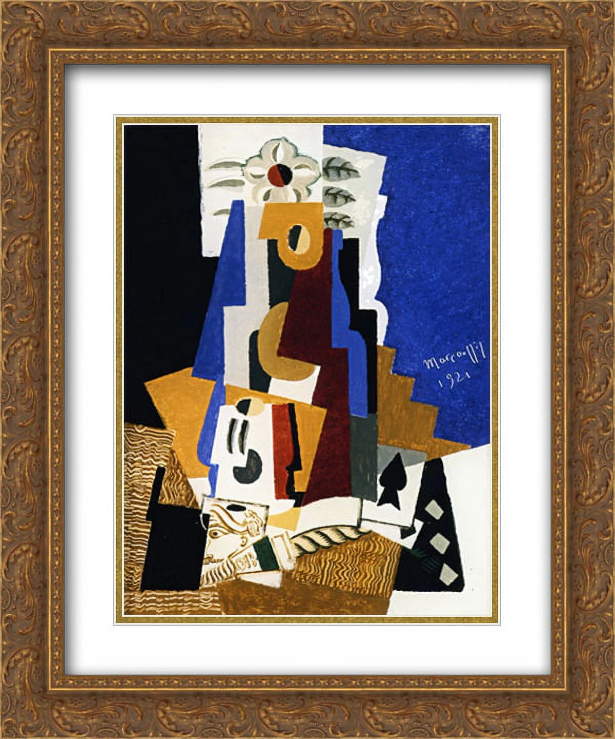 Louis Marcoussis 2x Matted 20x24 Gold Ornate Framed Art Print 'Still LIfe with Ace of Spades'