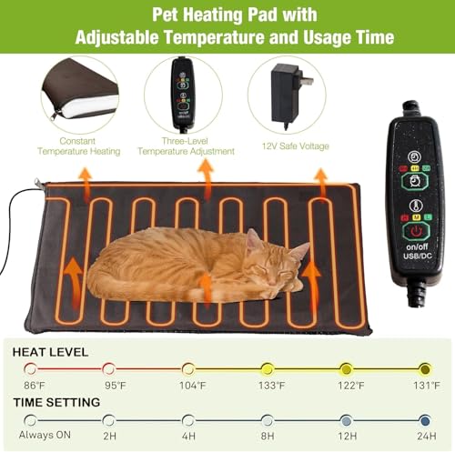 Outdoor Cat House, Weatherproof Kitten Shelter with Escape Door,Feral Cat Condos with Insulated Heated Pad for Winter,Easy Assembly (4 Sets)