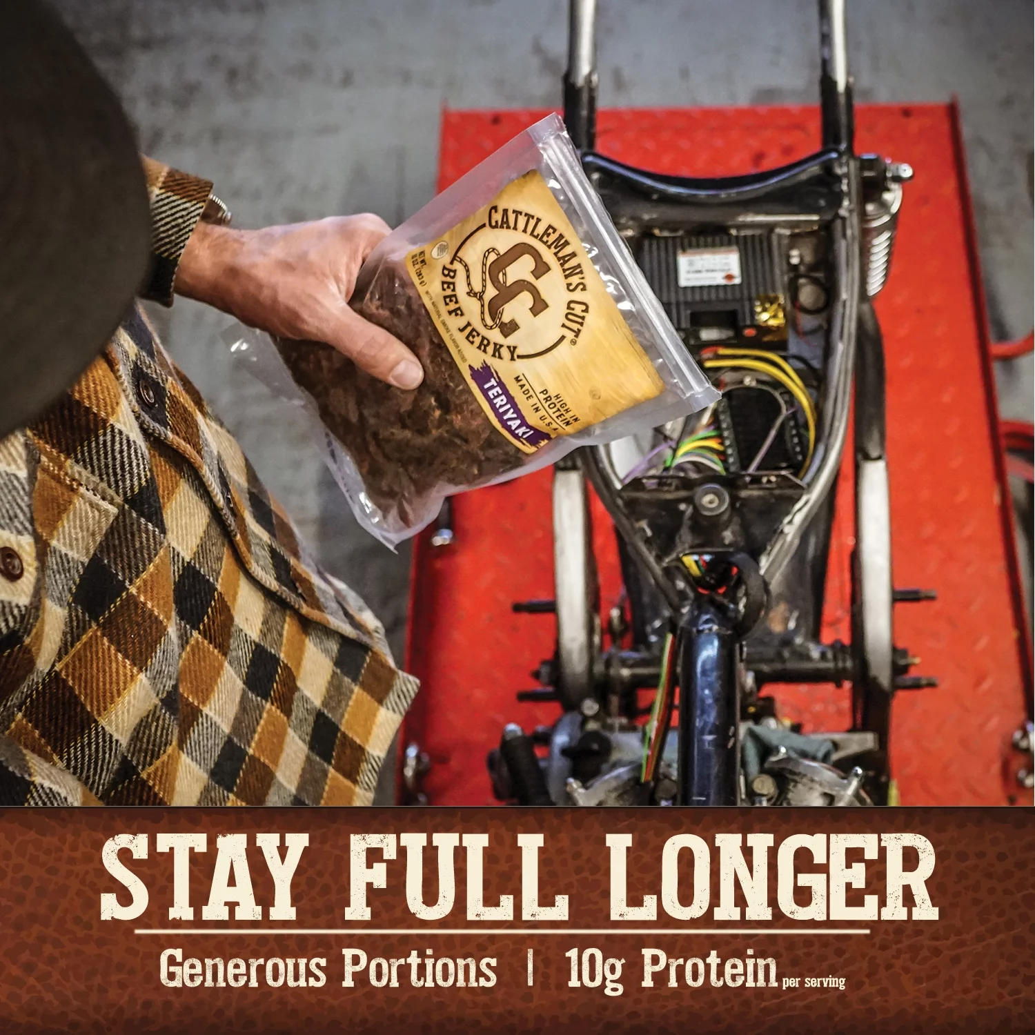 Cattleman's Cut Teriyaki Beef Jerky 10oz Resealable Bag