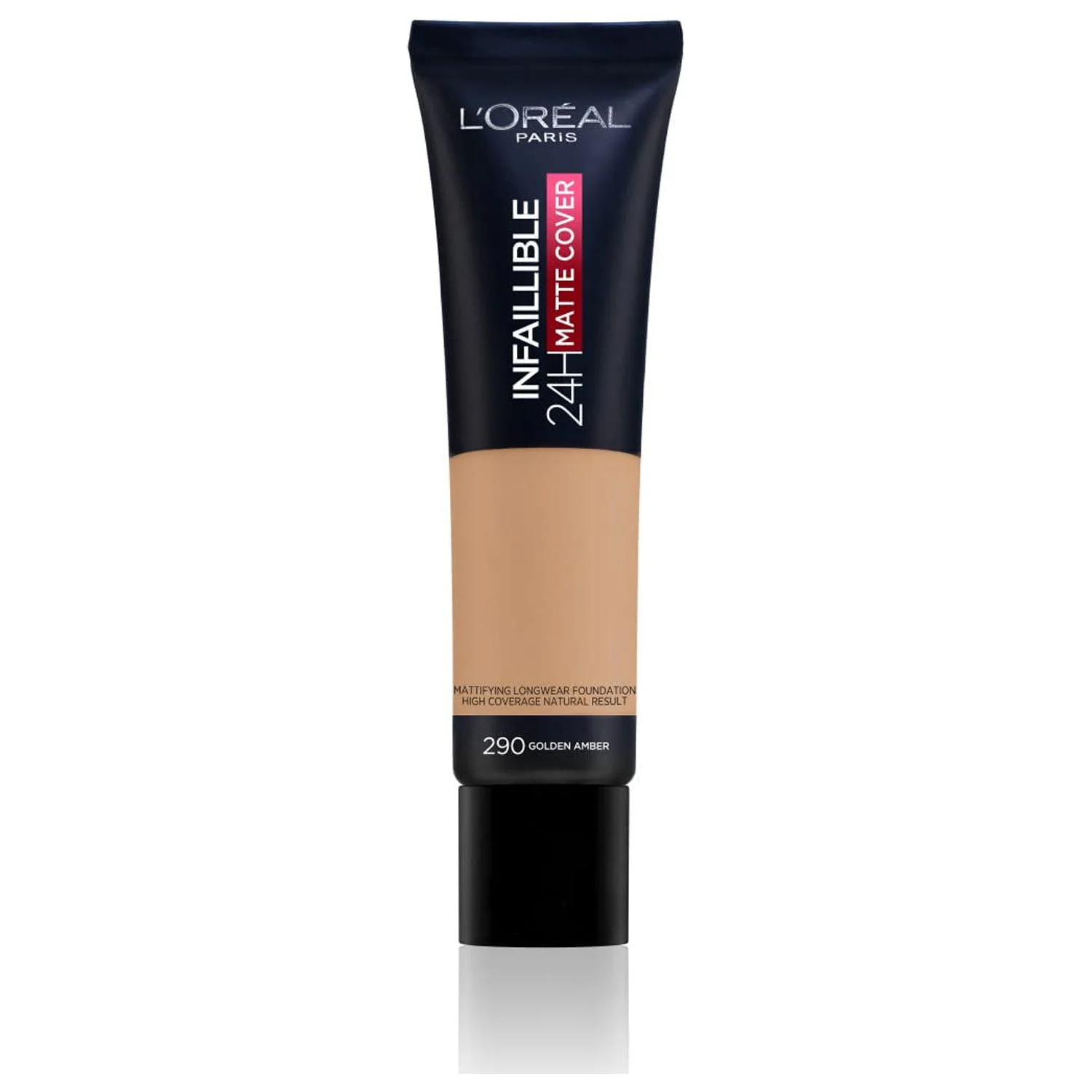 L,Oreal Paris Cover Liquid Foundation, With 4% Niacinamide, Long Lasting, Natural Finish, Available In 20 Shades, Spf 25, Infallible 32H Matte Cover, Shade 290, 30Ml