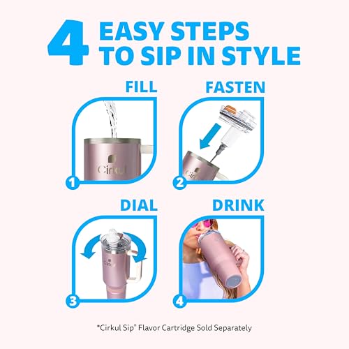 Cirkul 40oz. Carbon Stainless Steel Tumbler with Handle, All-Day StrawSip™, Double-Wall Insulated