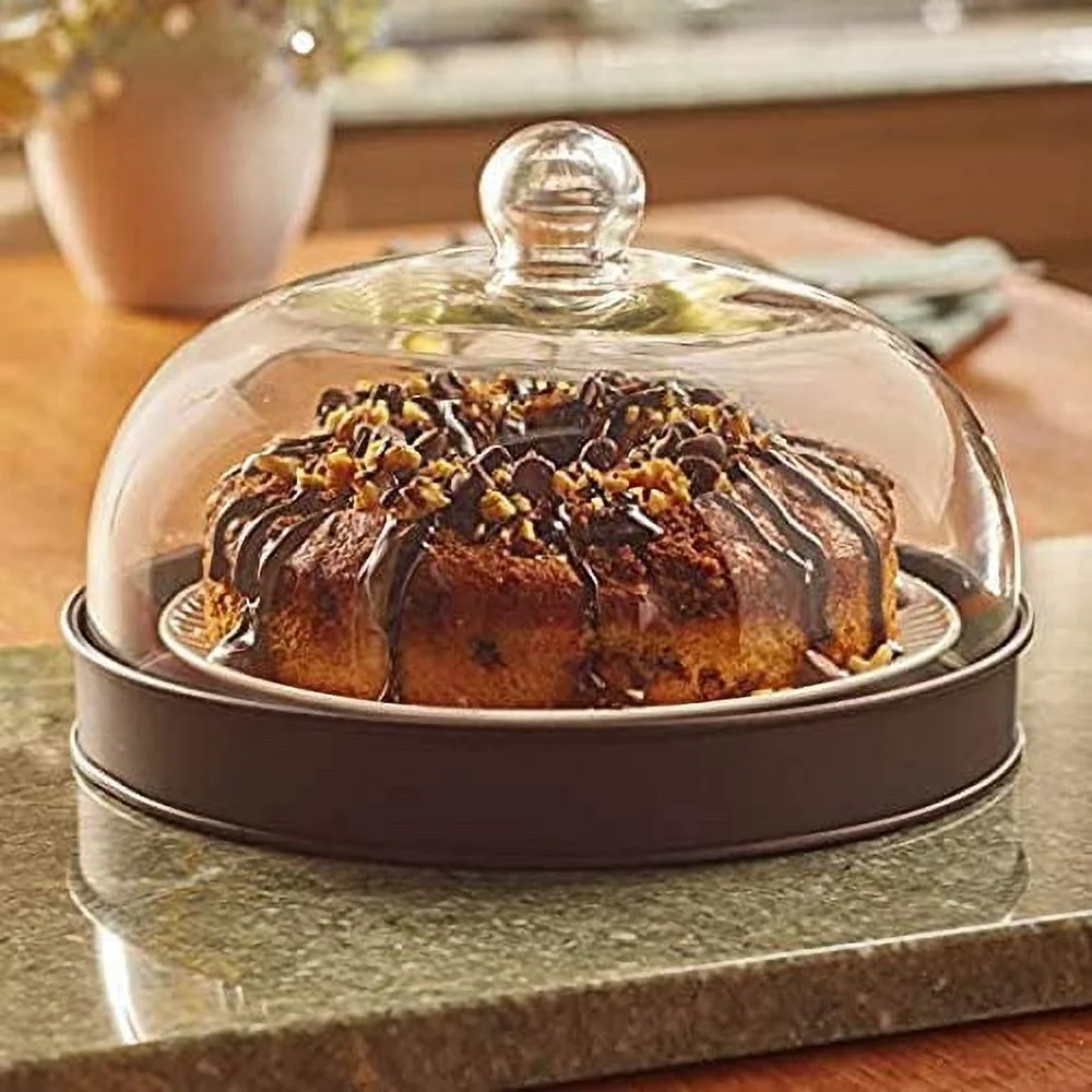 SkyMall Elegant Galvanized Metal and Glass Cake Dome Server (Bronze)