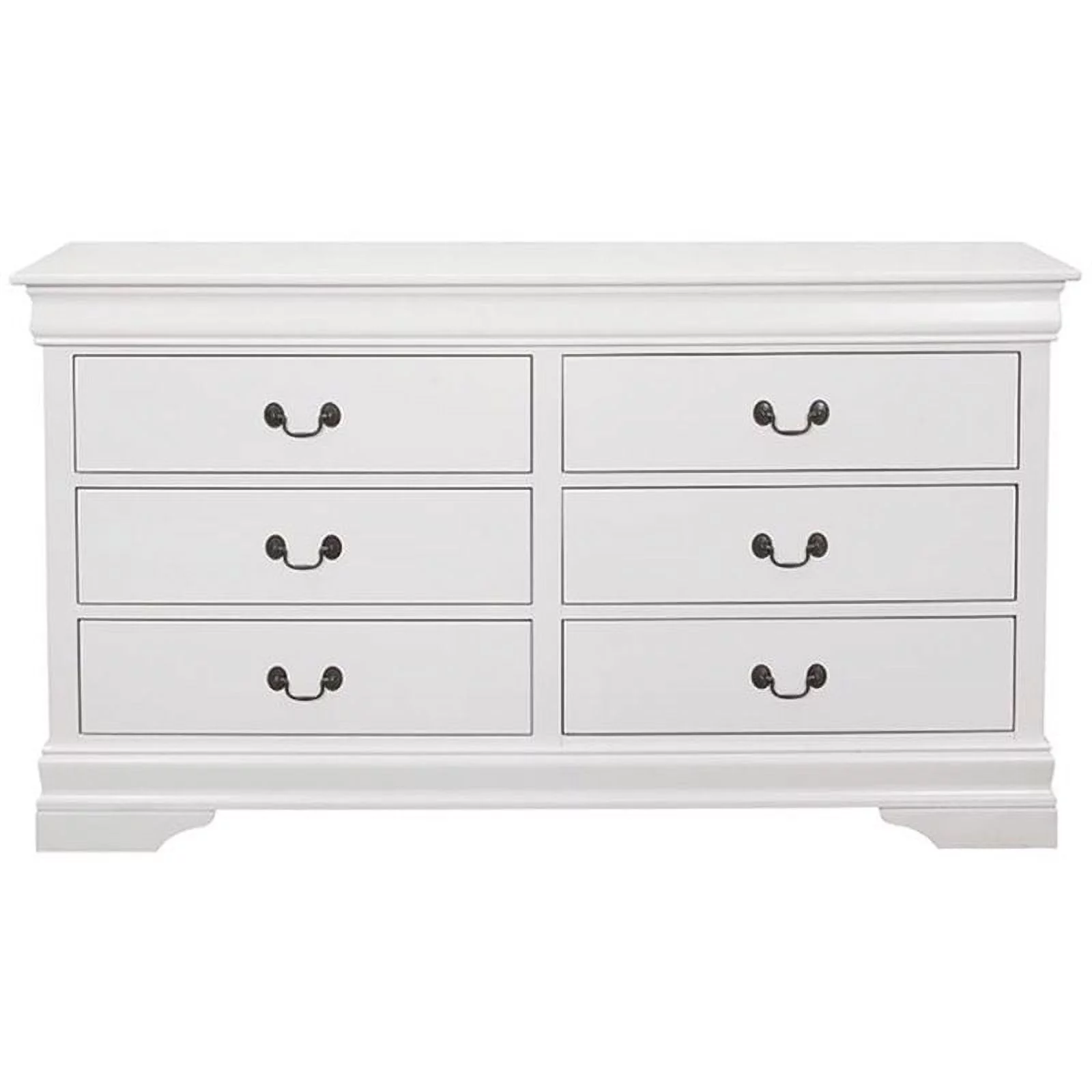Kingfisher Lane Louis Philippe 6 Drawer Double Dresser in White