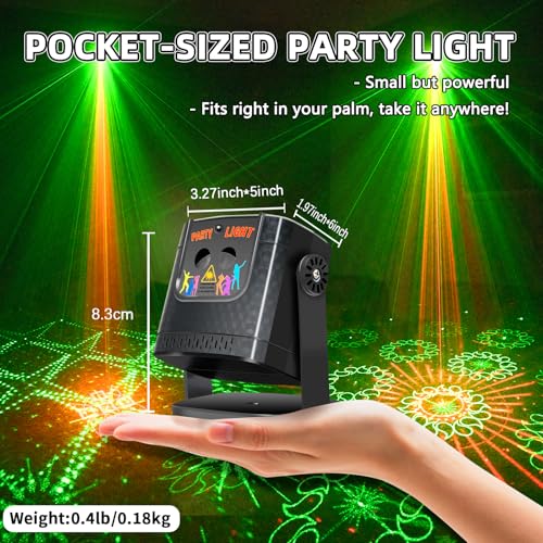 Laser Lights Show Projector - Sound Activated Strobe & Disco Ball DJ Lights for Christmas, Halloween, Glow Party Decor