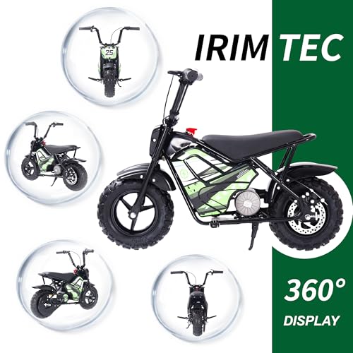 Electric Dirt Bike for Kids- 250W Peak Motor, 24V 9AH Battery, Up to 12MPH & 12 Miles Range, Max Load 100 LBS, Off-Road Tire, 2-Speed Electric Motorcycle for Ages 3-11,Green