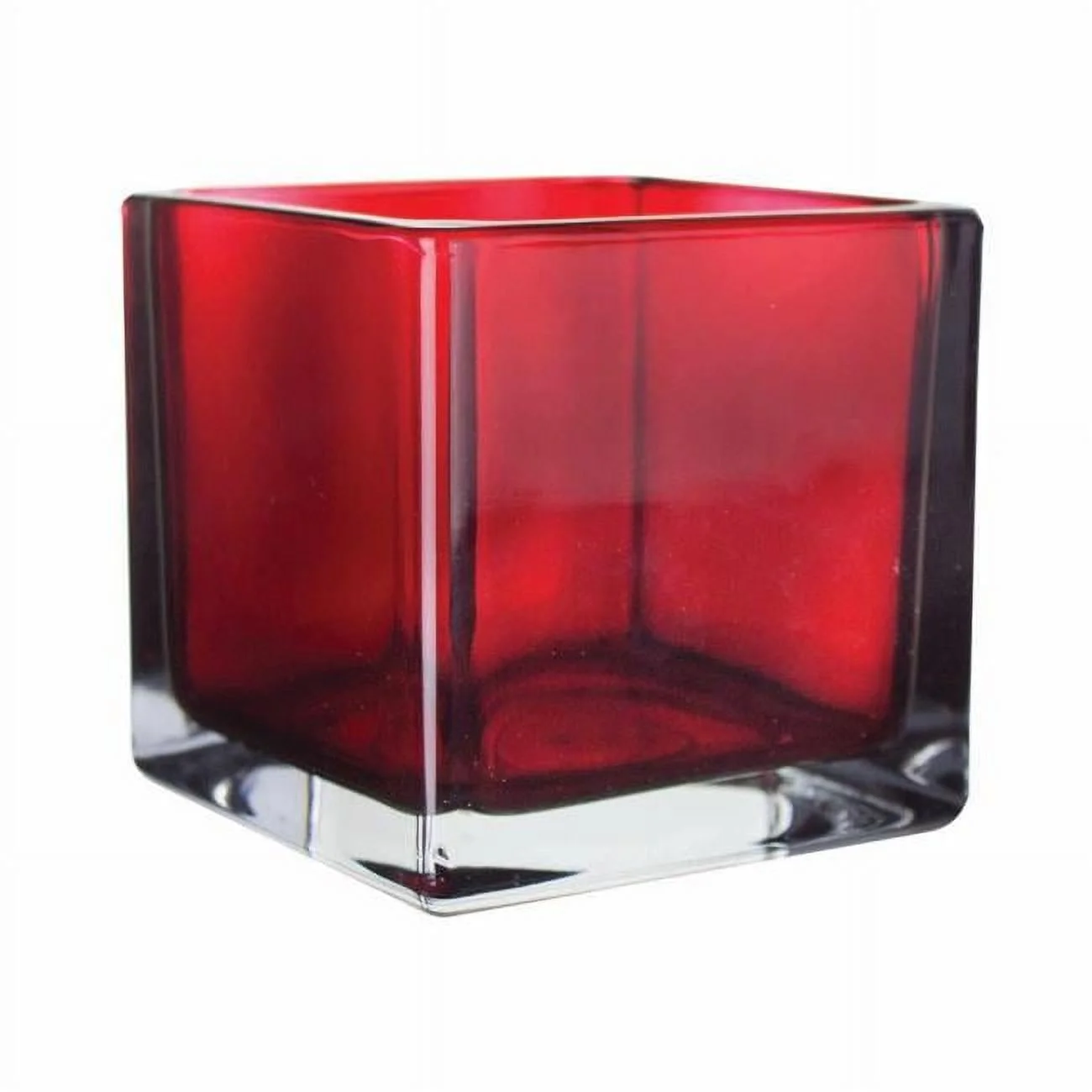 AI-N3064R-Q01 Ruby Red Cube Glass Vase