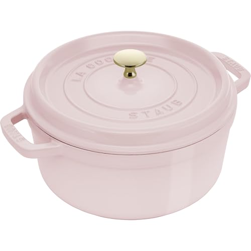 STAUB Cast Iron Dutch Oven 5.5-qt Round Cocotte, Made in France, Serves 5-6, Black Matte