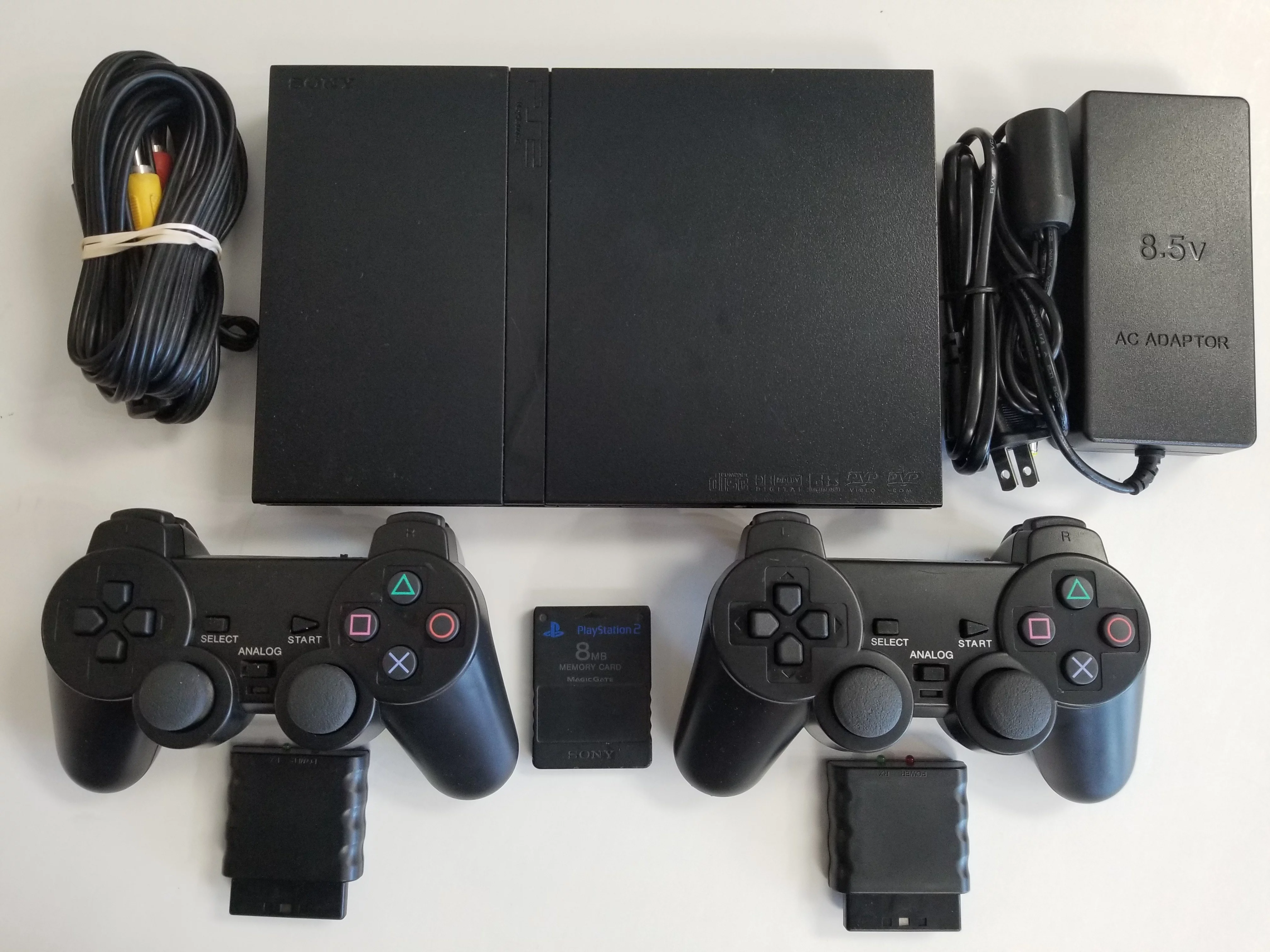 Pre-Owned Sony Playstation 2 PS2 Slim console with 2 BRAND NEW Controllers (Refurbished: Good) E