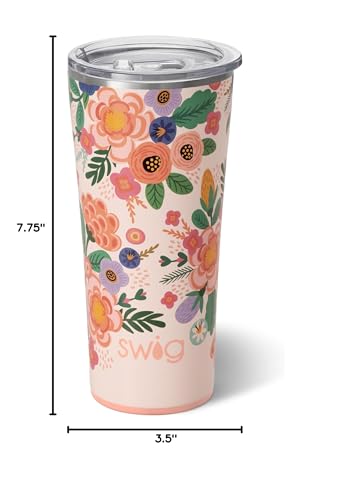 Swig Life 32oz Insulated Tumbler, Travel Coffee Tumbler with Lid, Cup Holder Friendly, Stainless Steel Travel Coffee Mug, Glitter Tumbler, Glitter Gifts (Confetti)