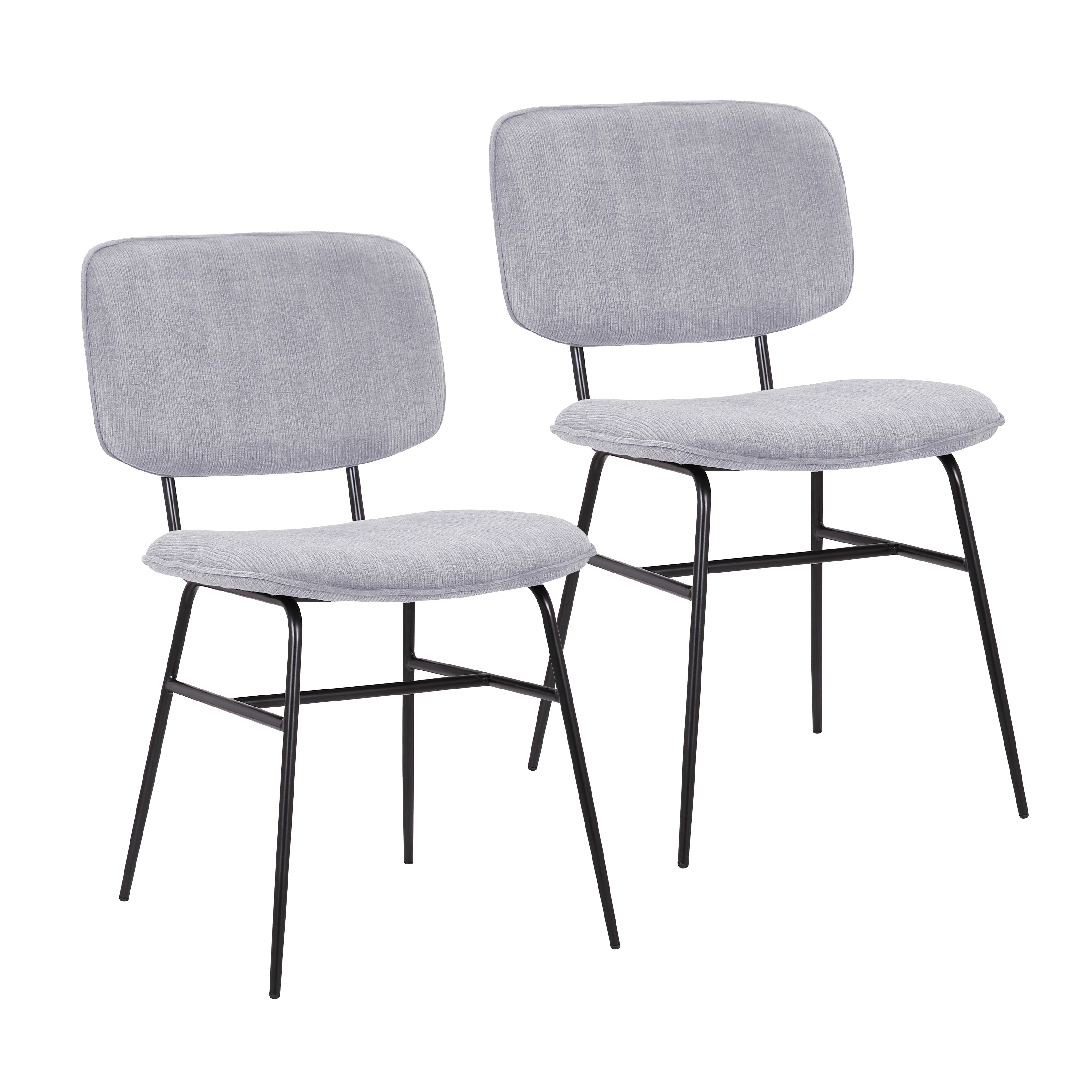 Porthos Home Efia Set Of 2 Dining Chairs With Smooth Velvet Upholstery And Sleek Steel Frames, Armless Design is Suitable For Small Dining Rooms And Kitchens