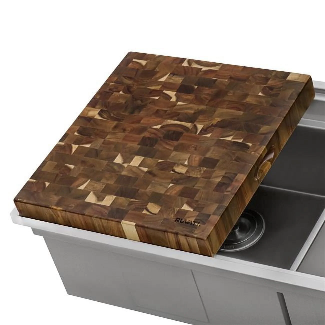 Ruvati USA  17 x 16 in. Thick End-Grain Acacia Butcher Block Solid Wood Cutting Board - Large