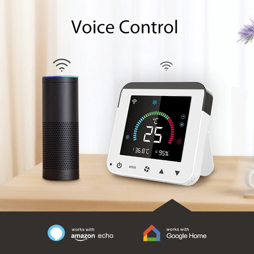 Dazzduo Hygrothermograph,Display Screen APP Air Conditioner L Bedroom Air Conditioner Bedroom Conditioner LCD lit Temperature Infrared dsfen WiFi Temperature Conditioner L Display Tuya Temperature