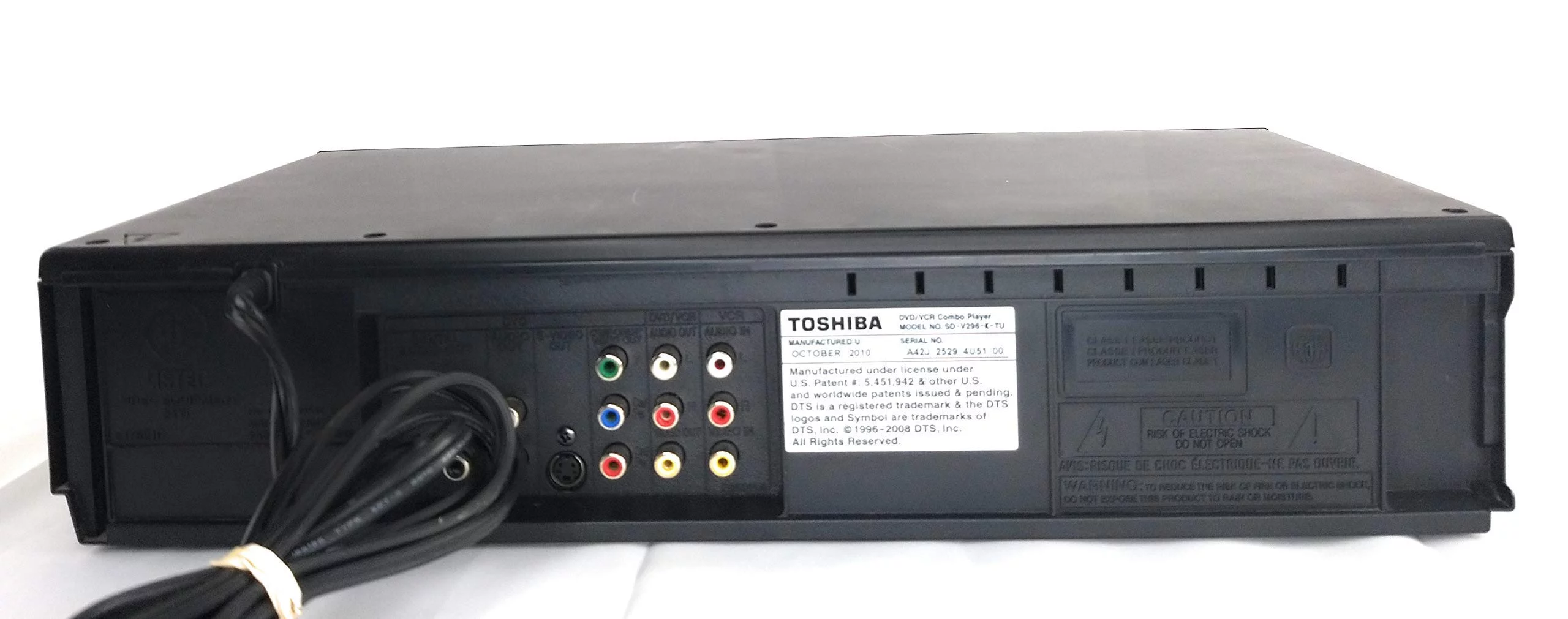TOSHIBA SD-V296 DVD/VCR Combination Player RB