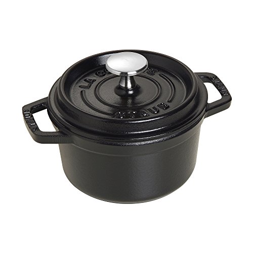 STAUB Cast Iron Dutch Oven 5.5-qt Round Cocotte, Made in France, Serves 5-6, Black Matte