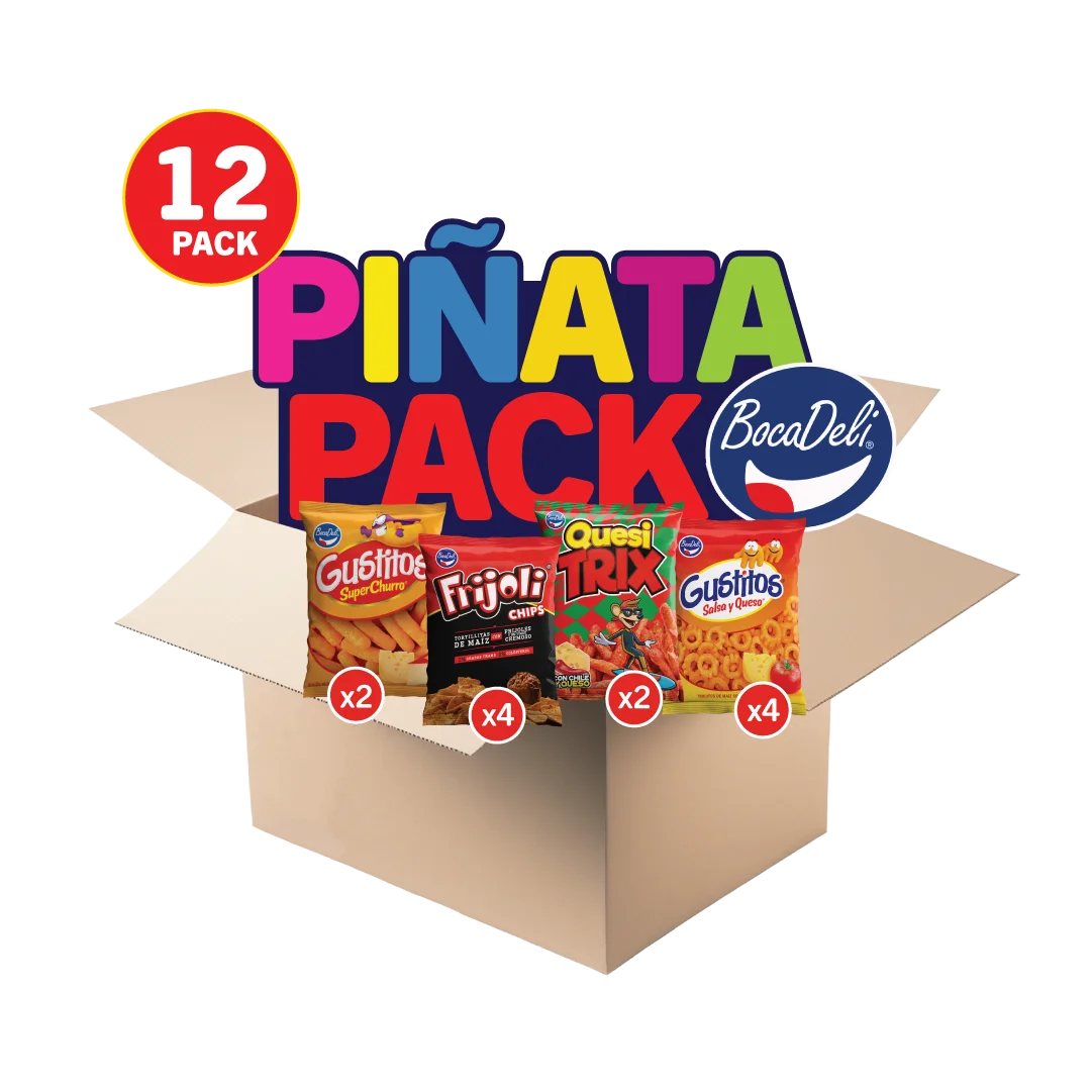 Bocadeli Piñata Pack, Assorted Chips, Variety Pack, Salvadoran Snacks, 12 Pack