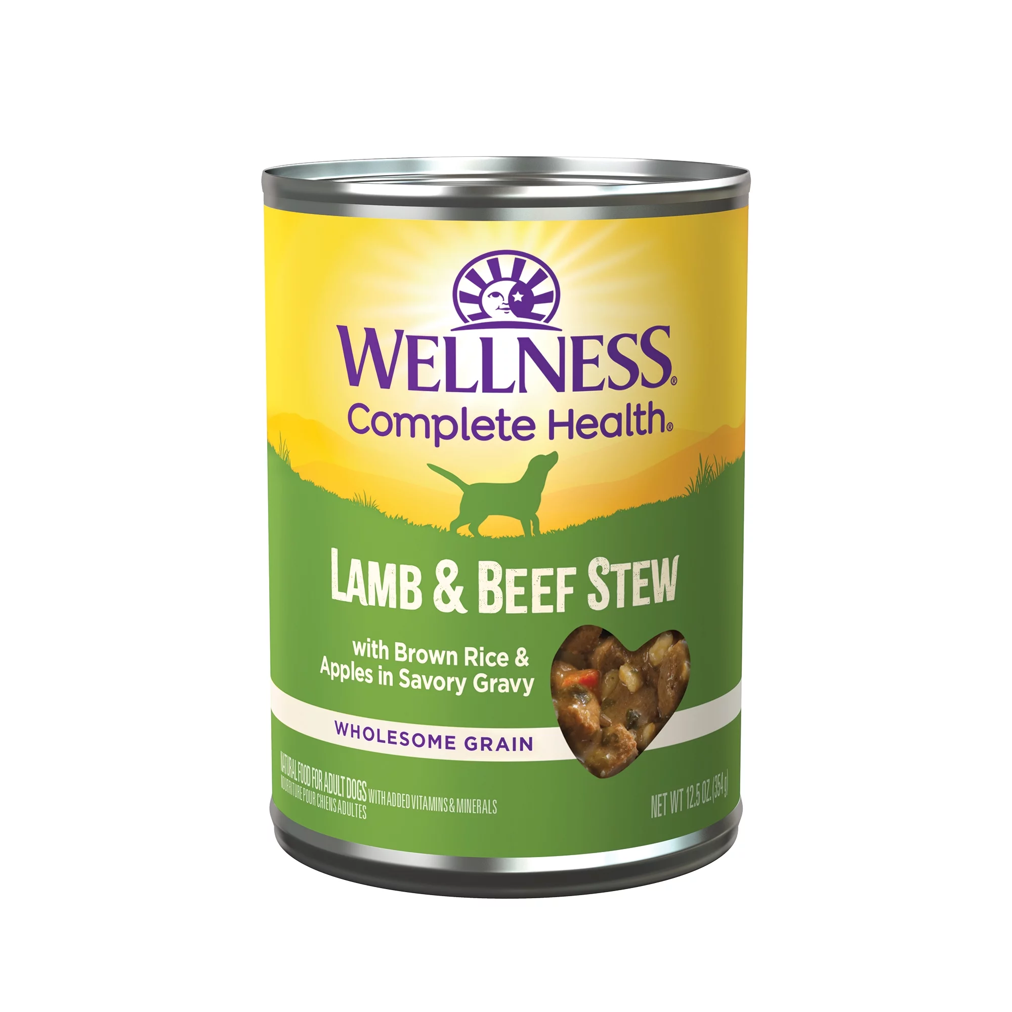 Wellness Thick & Chunky Natural Canned Dog Food, Lamb & Beef Stew, 12.5-Ounce Can (Pack of 12)