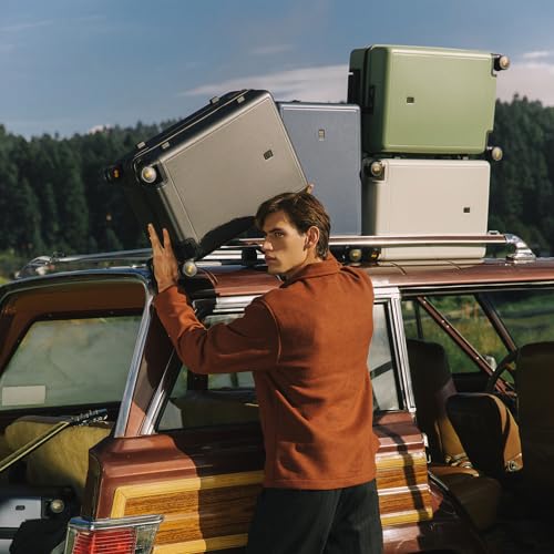 LEVEL8 Hard Shell Carry on Luggage Airline Approved, Carry-on Suitcases with Wheels, Lightweight Luminous Textured Hardside Travel Bag with Tsa Lock, 20 Inch, Black