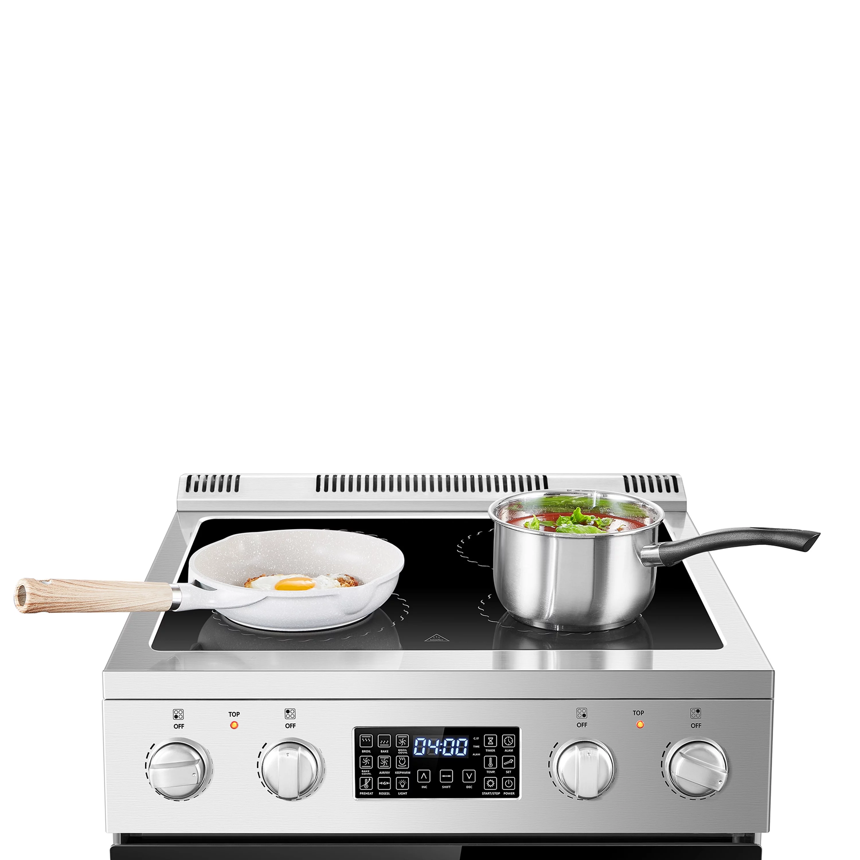 Lanbo 24 inch 2.9 Cu.ft Freestanding Electric Range with Air Fry, Rotisserie and  Convection Oven