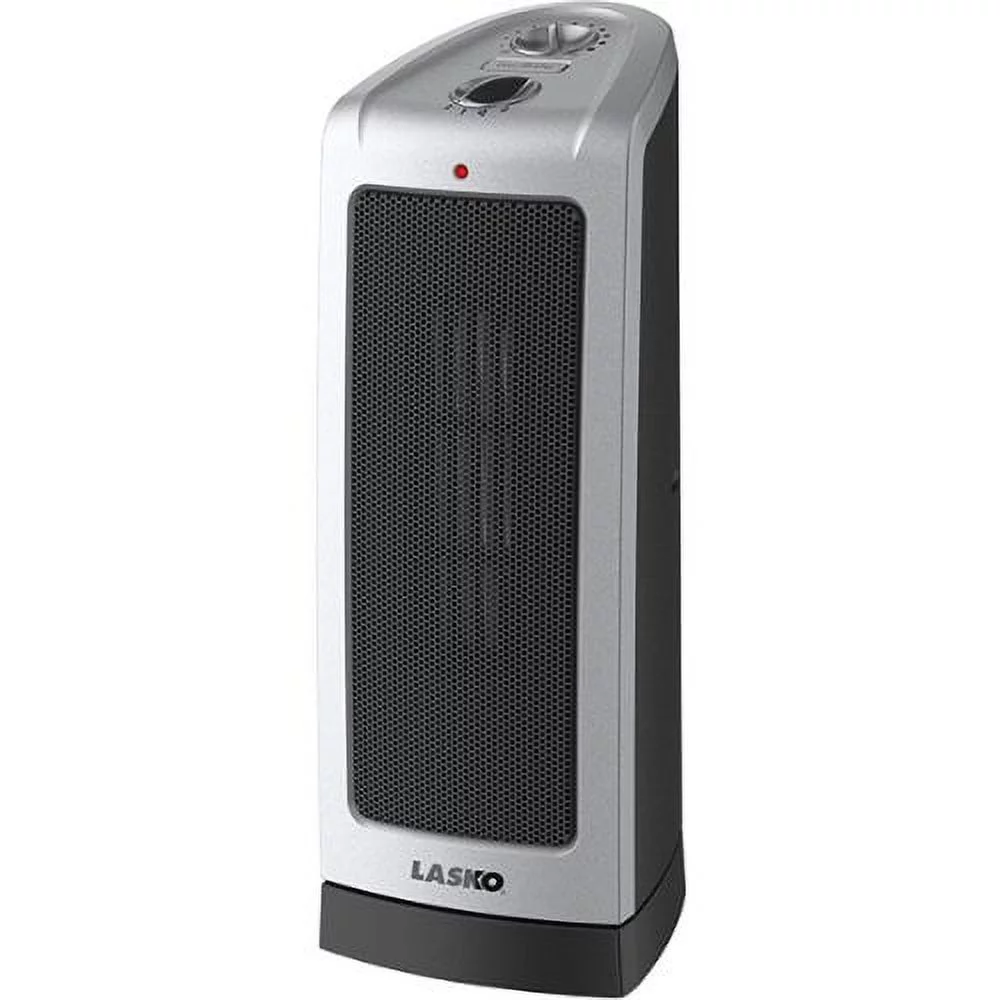 Lasko 16 Inch Oscillating Ceramic Tower Heater, 2 Heat Settings with Adjustable Thermostat, Auto Shut-Off, Built-In Safety Features