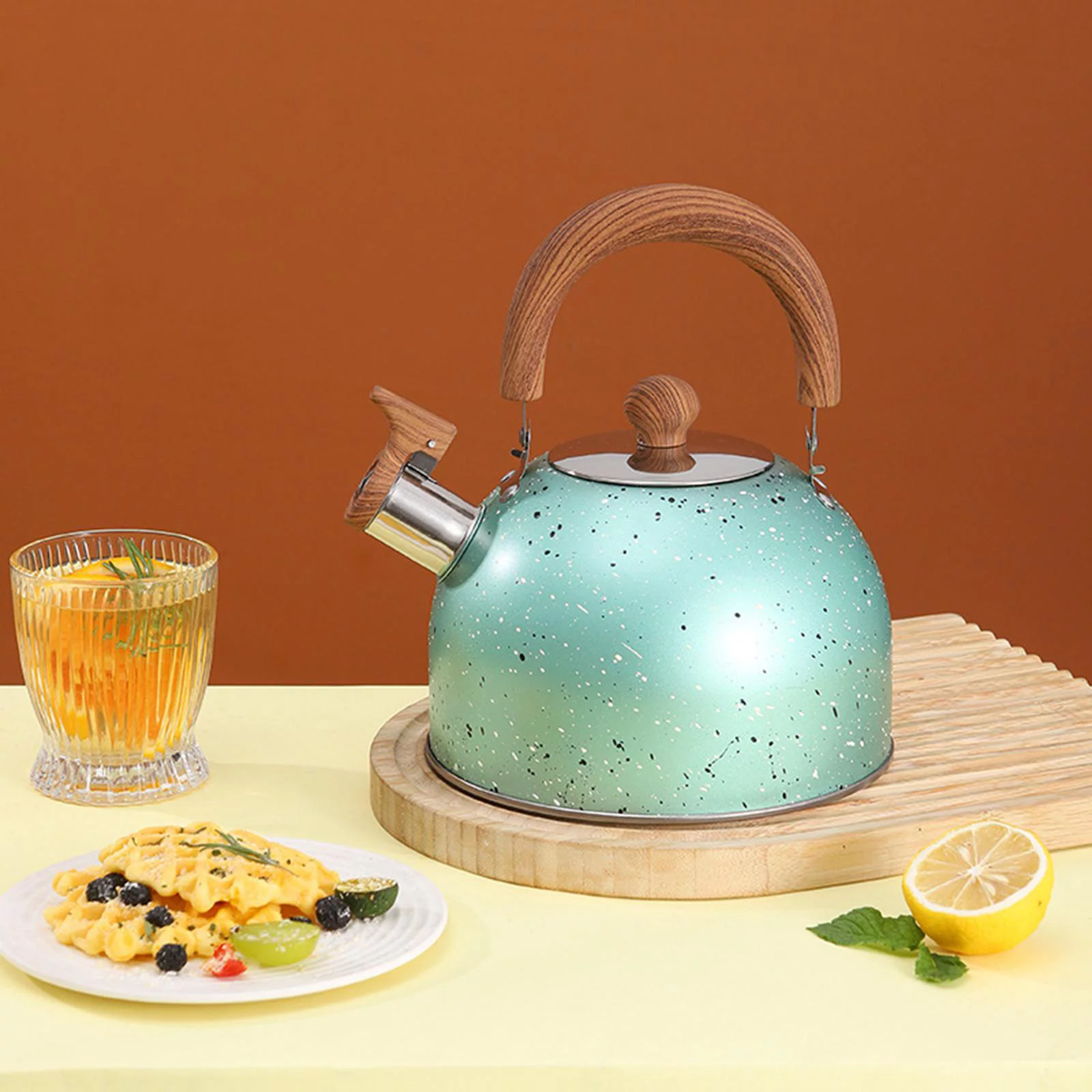 Stainless Whistling Water Kettle Teapot Cookware Milk Kettle Kitchenware Green