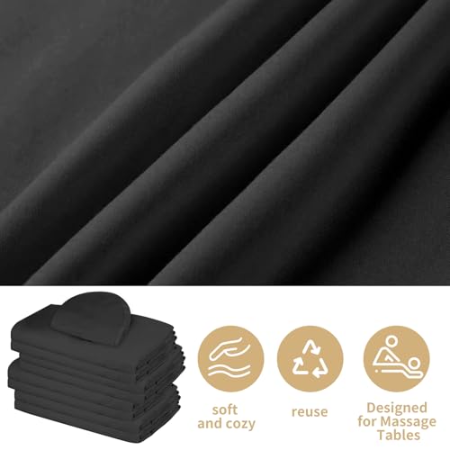 4 Sets Premium Microfiber Massage Table Sheets Set 3 Piece Set Includes Massage Table Cover Fitted Sheet and Fitted Face Rest Cover, White