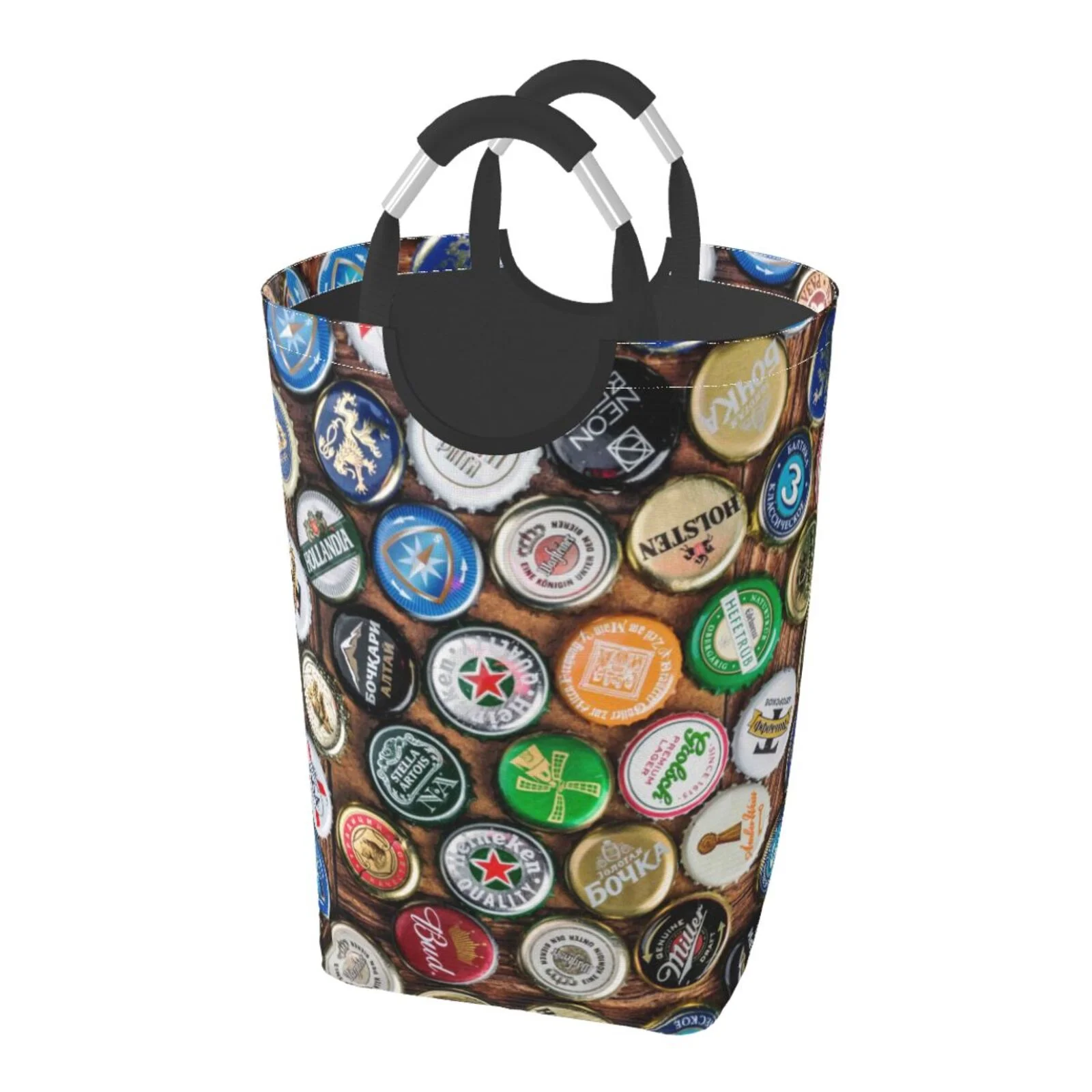 Bingfone Beer Caps Laundry Hamper,Large Canvas Fabric Lightweight Storage Basket Toy Organizer Dirty Clothes Collapsible