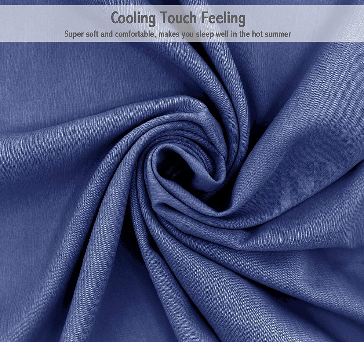 4 Piece Bamboo Microfiber Hyacinth Blue King Sheet Set, Deep Pocket Bed Sheets