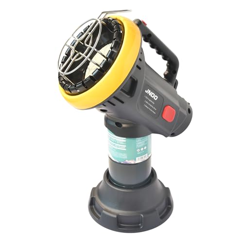 JNDO Portable Propane Heater 4000-BTU Camping Fishing Tent Outdoor Heating Indoor Safe|Low-Oxygen Safety Shutoff|Automatic shut-off when tipped over|Lightweight,Black/Yellow