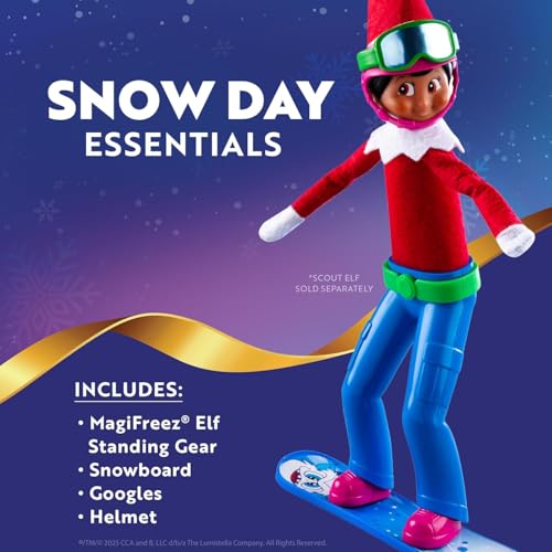 Elf on The Shelf Blue Eyed Boy with Magifreeze Swish and Sleigh Snowboard Set