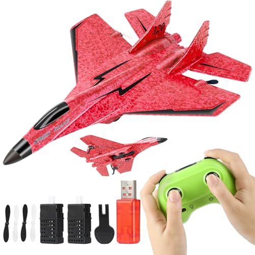 RC Plane, Remote Control Wireless Airplane Toy - RC Plane Remote Control 2CH 2.4Ghz RC Plane with Lights, Remote Control Airplanes Foam RC Fighter Airlane Jet for Adults Kids