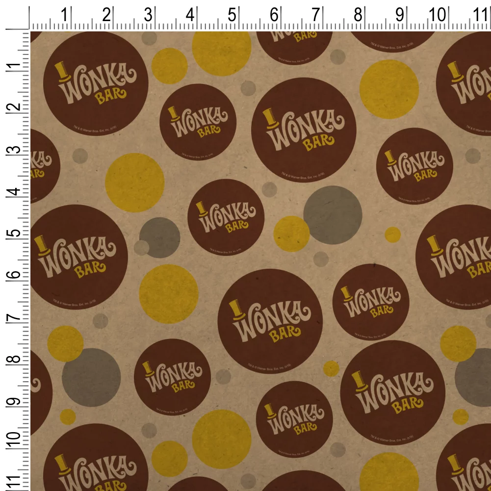 Willy Wonka and the Chocolate Factory Wonka Bar Logo Premium Kraft Gift Wrap Wrapping Paper Roll