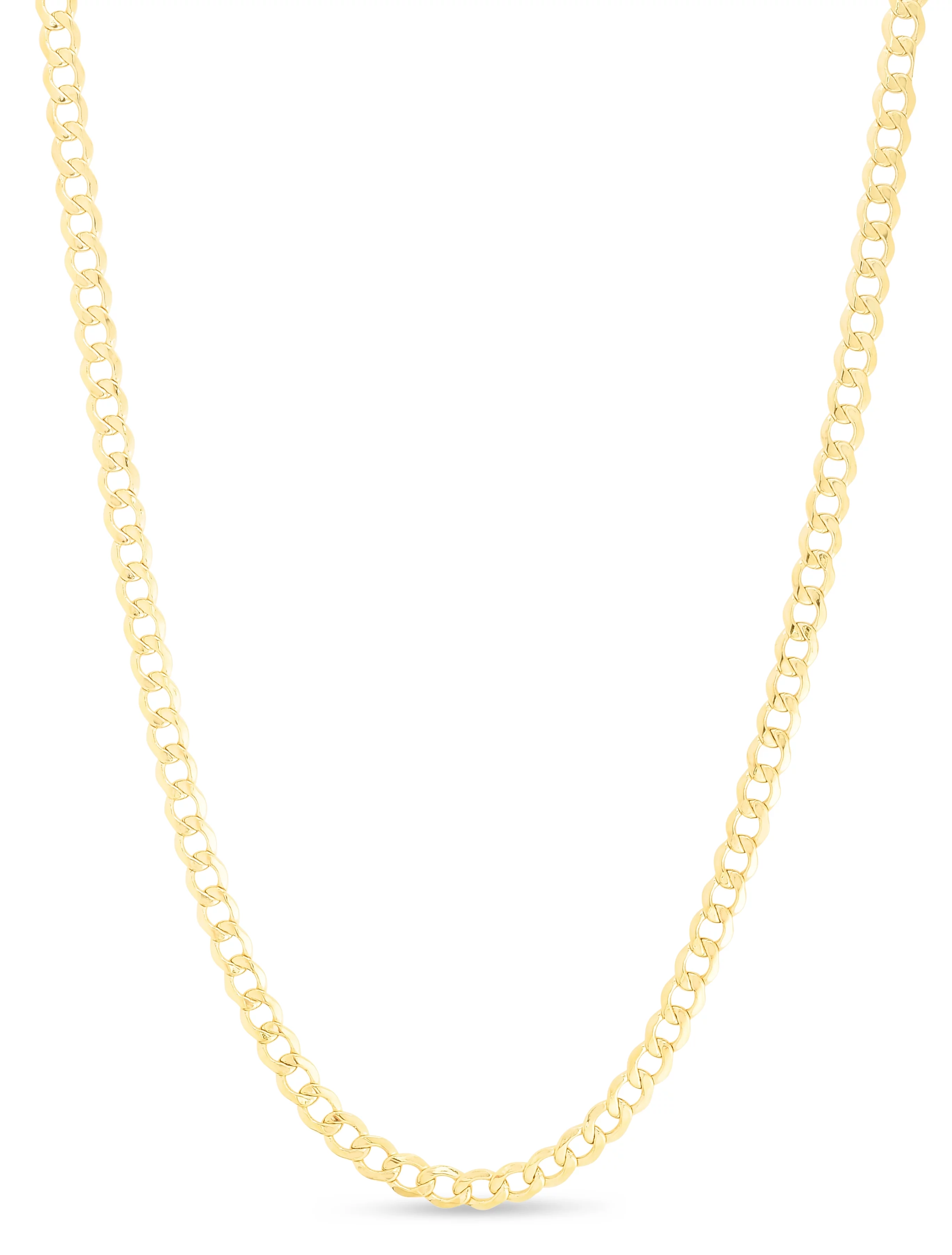 14K Yellow Gold 18in 4.4mm Curb Chain with Lobster Clasp