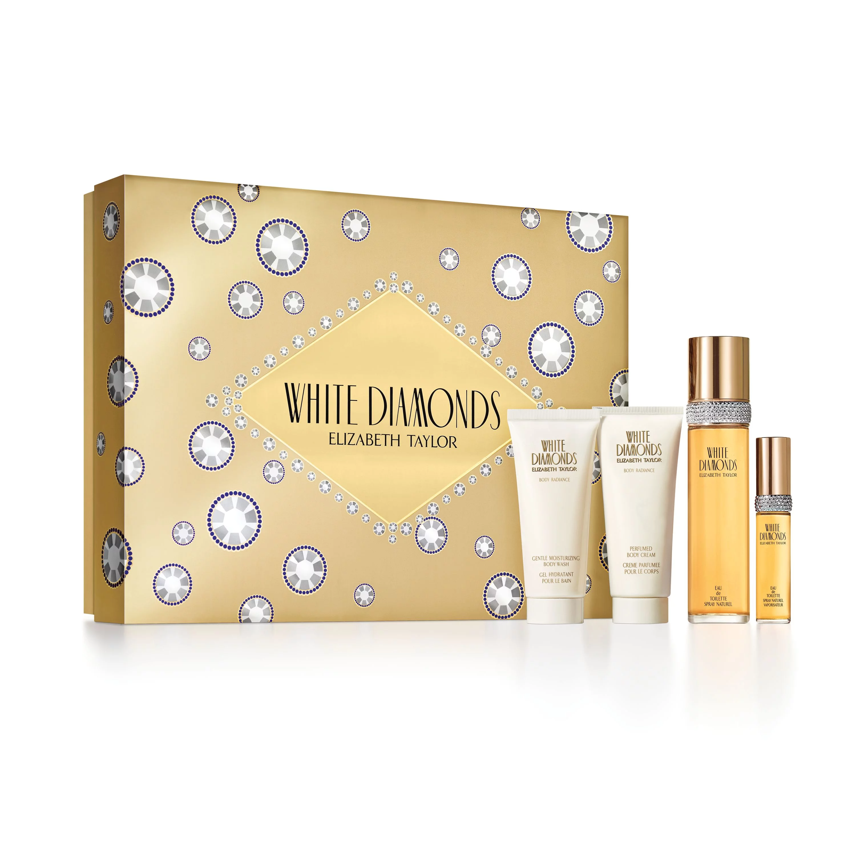 Elizabeth Taylor White Diamonds Fragrance Gift Set for Women, 4 piece