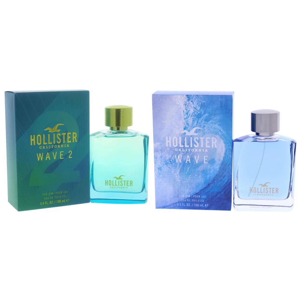 Hollister Kit by Hollister for Men - 2 Pc Kit 3.4oz Wave EDT Spray, 3.4oz Wave 2 EDT Spray