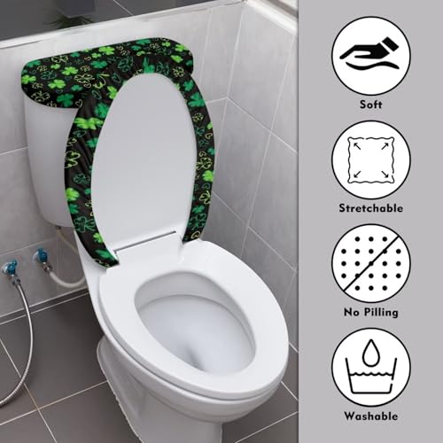Christmas Bow Bell Toilet Tank Lid Cover and Toilet Seat Lid Cover 2 Pcs Set Toilets Covers with Elastic Cloth Fits Most Toilets Tanks & Lids