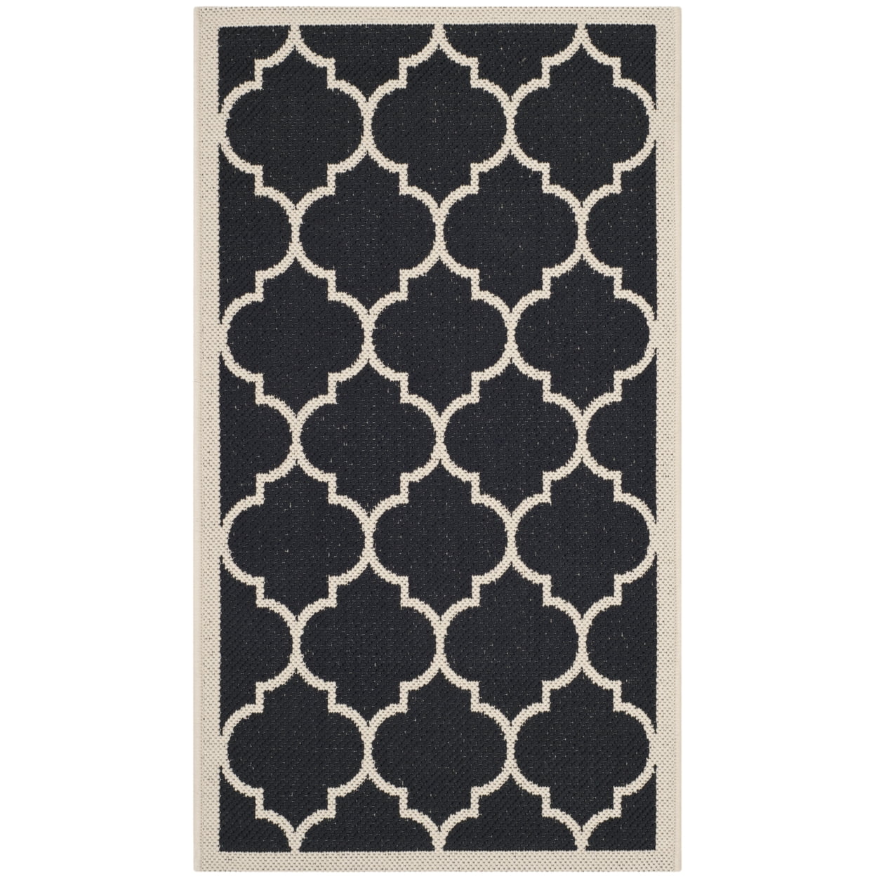 Safavieh Courtyard Alyssa Geometric Indoor/Outdoor Area Rug, 4' x 4' Square, Black/Beige