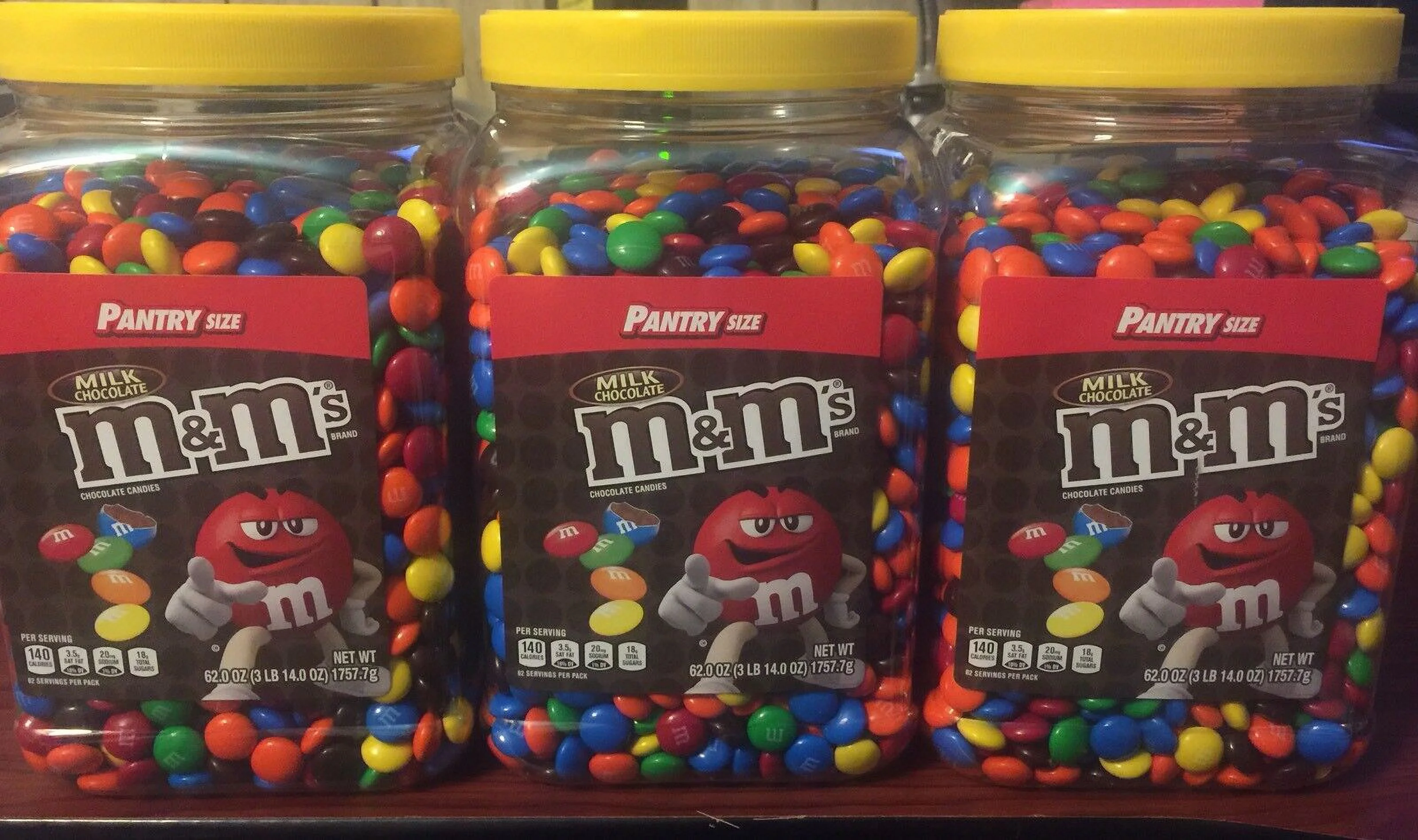 M&M Milk Chocolate PLAIN 11 Lbs Pounds 3 Bulk TUBS Candy Shell M&M's NEW M&MS